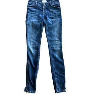 Current Elliot Distressed Size 23 Skinny Ankle Zip Jeans